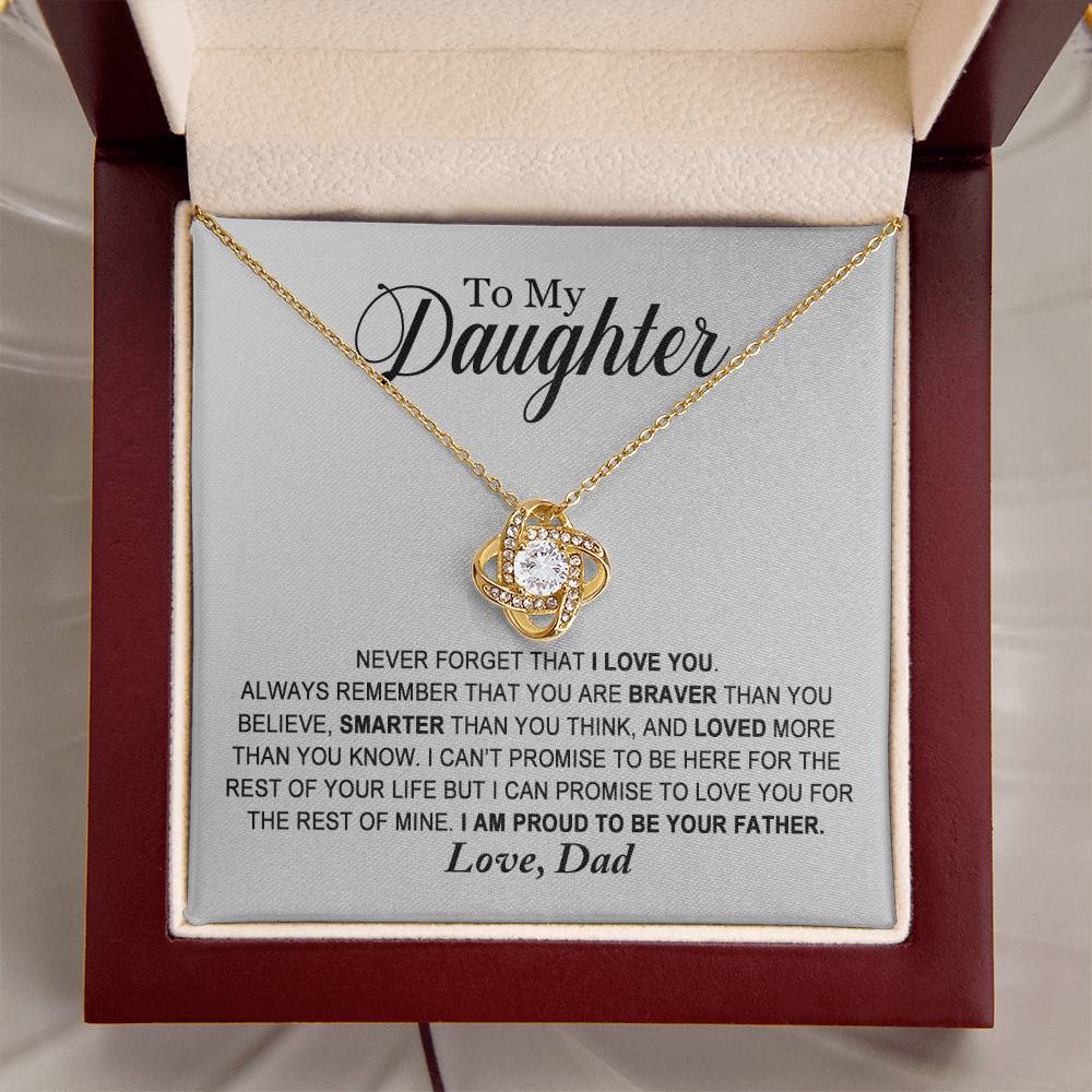 To My Daughter - Proud Of You - Necklace Love Knot Necklace