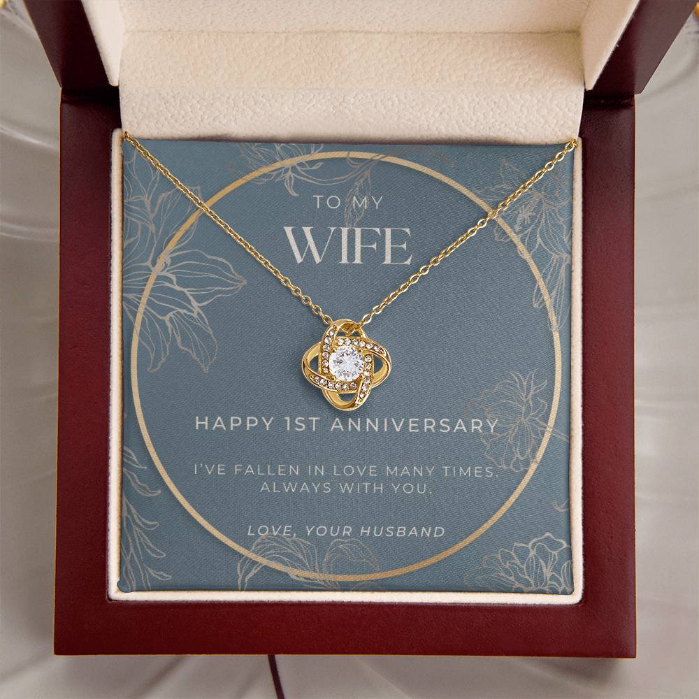 1 Year Anniversary Gift For Wife  1 Year Anniversary Gifts  1 Year Wedding Anniversary Gift Ideas  1St Wedding Anniversary Gift F Love Knot Necklace