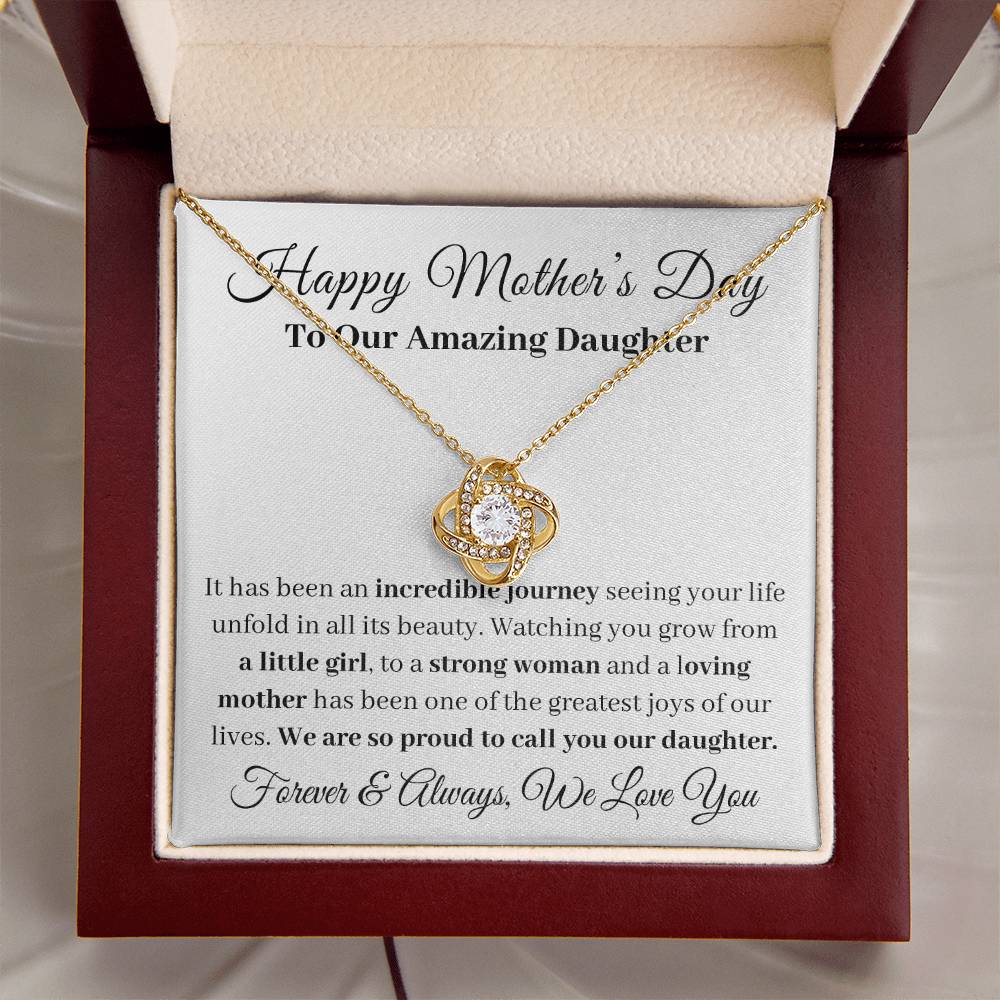 To Our Amazing Daughter Love Knot Necklace