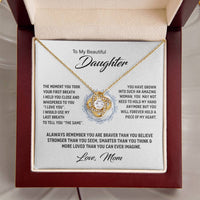 14K White Gold To My Beautiful Daughter - Love Knot Necklace Love Knot Necklace