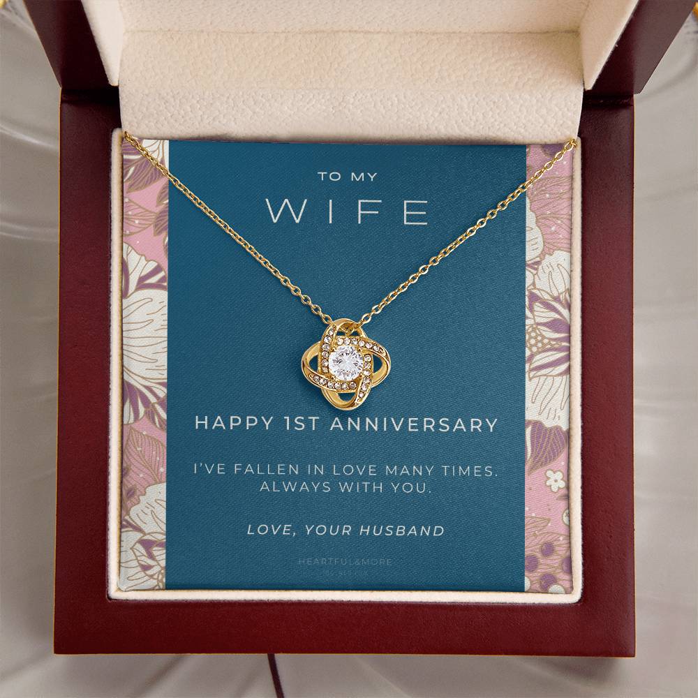 1 Year Anniversary Gift For Wife  1 Year Anniversary Gifts  1 Year Wedding Anniversary Gift Ideas  1St Wedding Anniversary Gift F(8) Love Knot Necklace