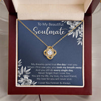Gift For Your Soulmate - My Dreams Navy Flower Love Knot Necklace Love Knot Necklace