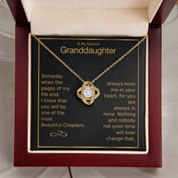 To My Dearest Granddaughter Love Knot Necklace Love Knot Necklace