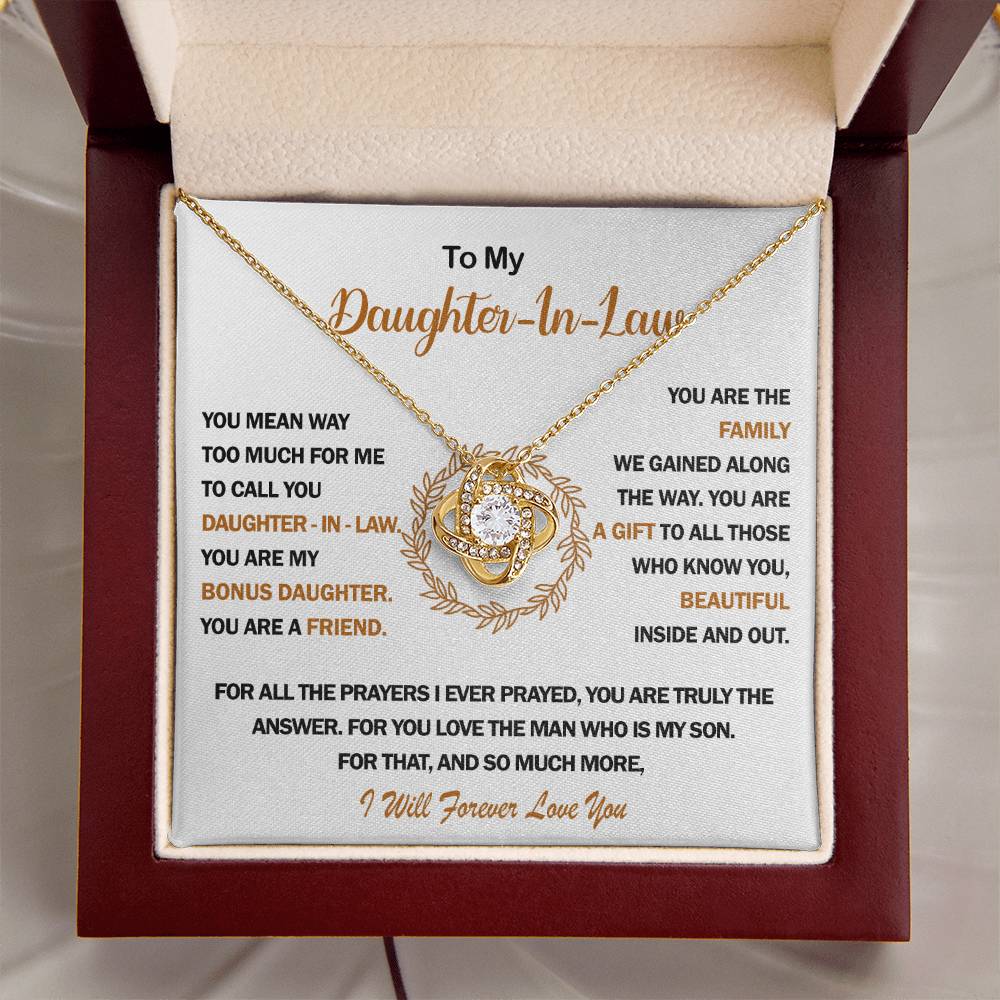 To My Daughter-In-Law Love Knot Necklace💓 Love Knot Necklace