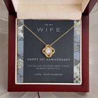 1 Year Anniversary Gift For Wife  1 Year Anniversary Gifts  1 Year Wedding Anniversary Gift Ideas  1St Wedding Anniversary Gift F(7) Love Knot Necklace
