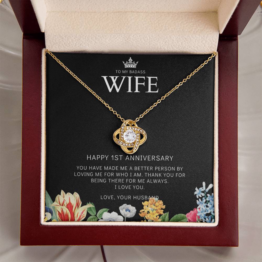 1 Year Anniversary Gift For Wife 1 Year Anniversary Gifts 1 Year Wedding Anniversary Gift Ideas 1St Wedding Anniversary Gift F(8) Love Knot Necklace