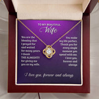 Love Knot Necklace - To My Beautiful Wife Love Knot Necklace