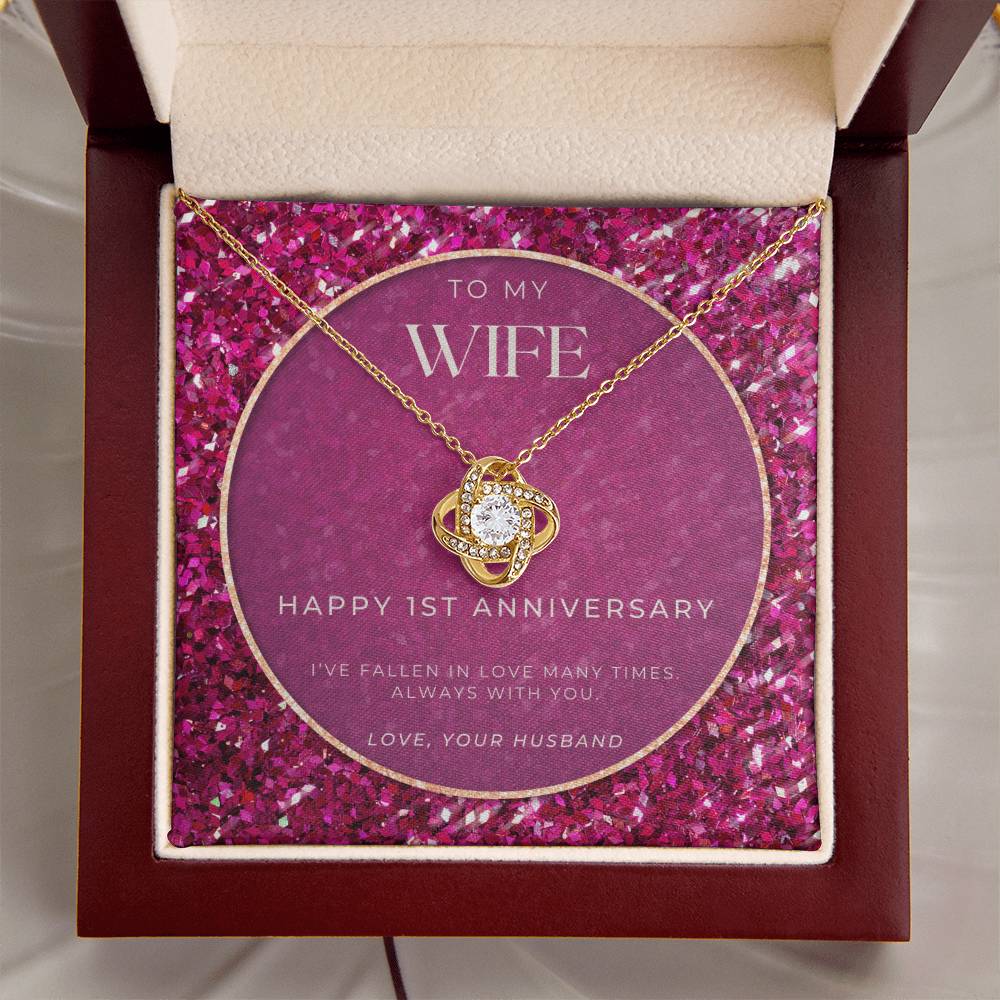 1 Year Anniversary Gift For Wife  1 Year Anniversary Gifts  1 Year Wedding Anniversary Gift Ideas  1St Wedding Anniversary Gift F(5) Love Knot Necklace