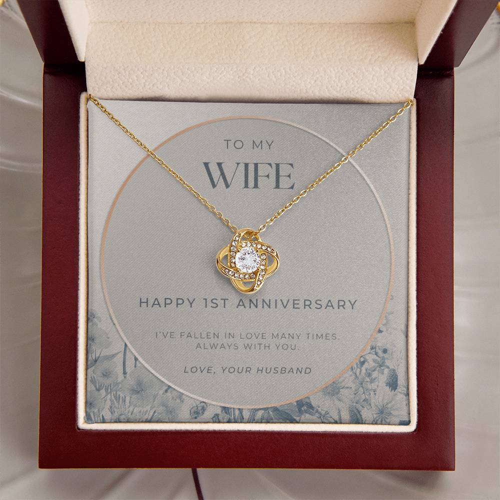 1 Year Anniversary Gift For Wife  1 Year Anniversary Gifts  1 Year Wedding Anniversary Gift Ideas  1St Wedding Anniversary Gift F(3) Love Knot Necklace
