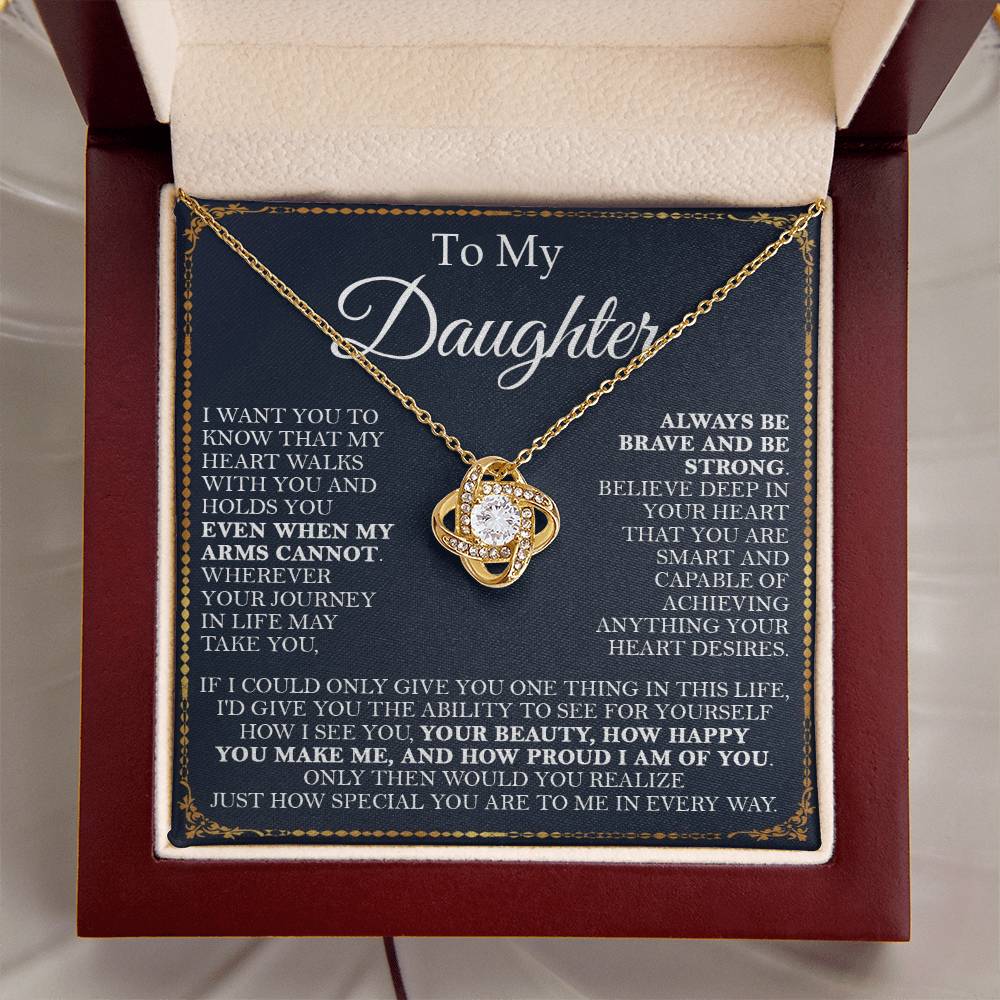 To My Daughter Necklace Daughter Gift From Momdad Gift For Daughter Birthday Graduation Chr Love Knot Necklace