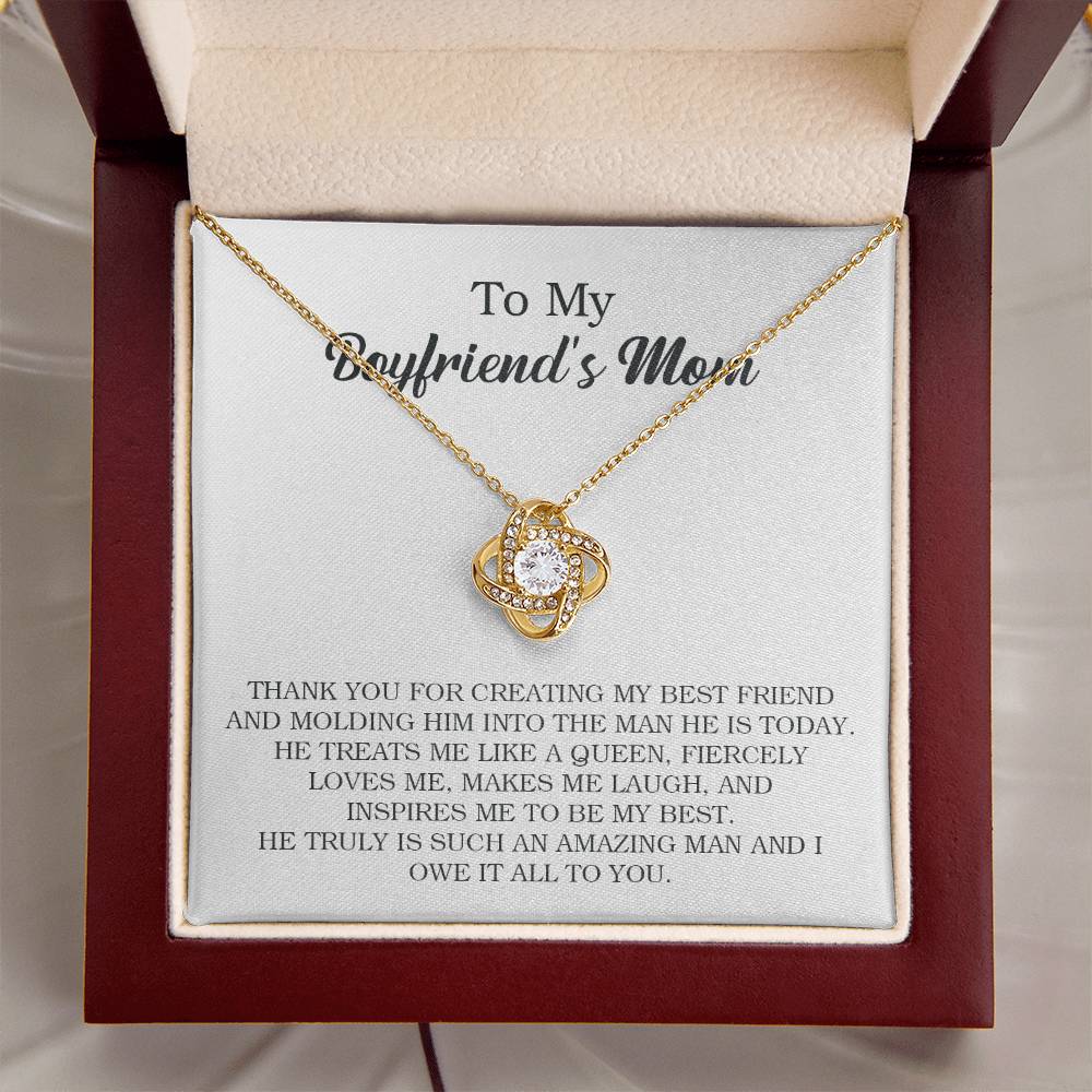 To My Boyfriend's Mom Necklace Gift For Boyfriend's Mom Birthday Present For Boyfriends Mom Mother's Day Unique Gift Love Knot Necklace