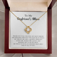 To My Boyfriend's Mom Necklace Gift For Boyfriend's Mom Birthday Present For Boyfriends Mom Mother's Day Unique Gift Love Knot Necklace