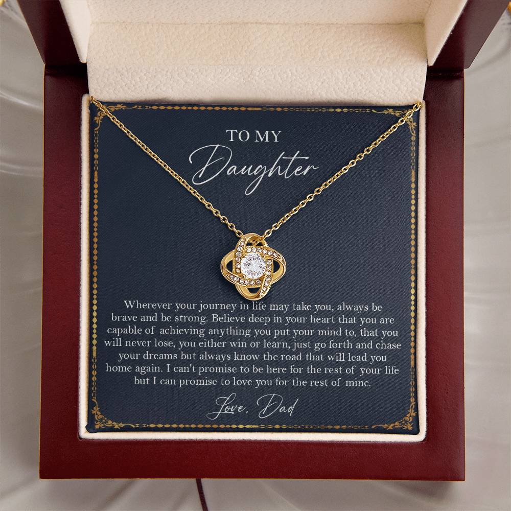 To My Daughter Gift From Dad Gift For Daughter Birthday Daughter Graduation Sentimental Gift F Love Knot Necklace