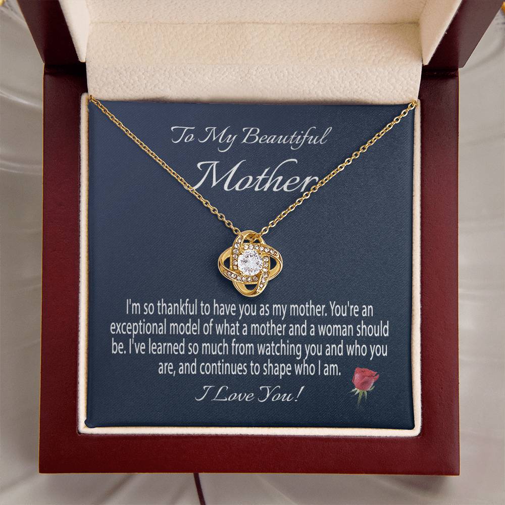 Mothers Day Gift From Daughter Mother's Day Necklace To My Beautiful Mom Necklace Mom Gift From Son Mom Necklace 1 Love Knot Necklace