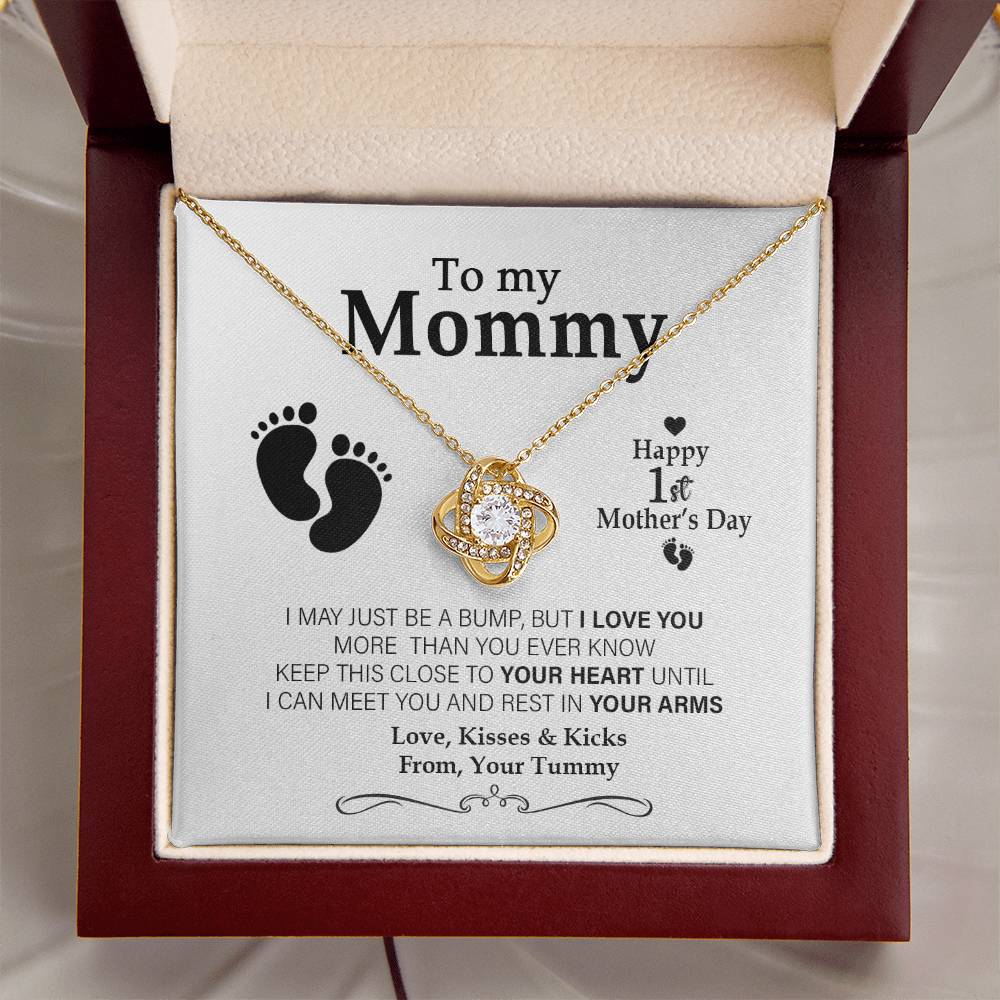 Happy 1St Mother's Day Expecting Mother Gift Present For Pregnant Friend Not For Baby Unique Gifts For Mom To Be Love Knot Necklace