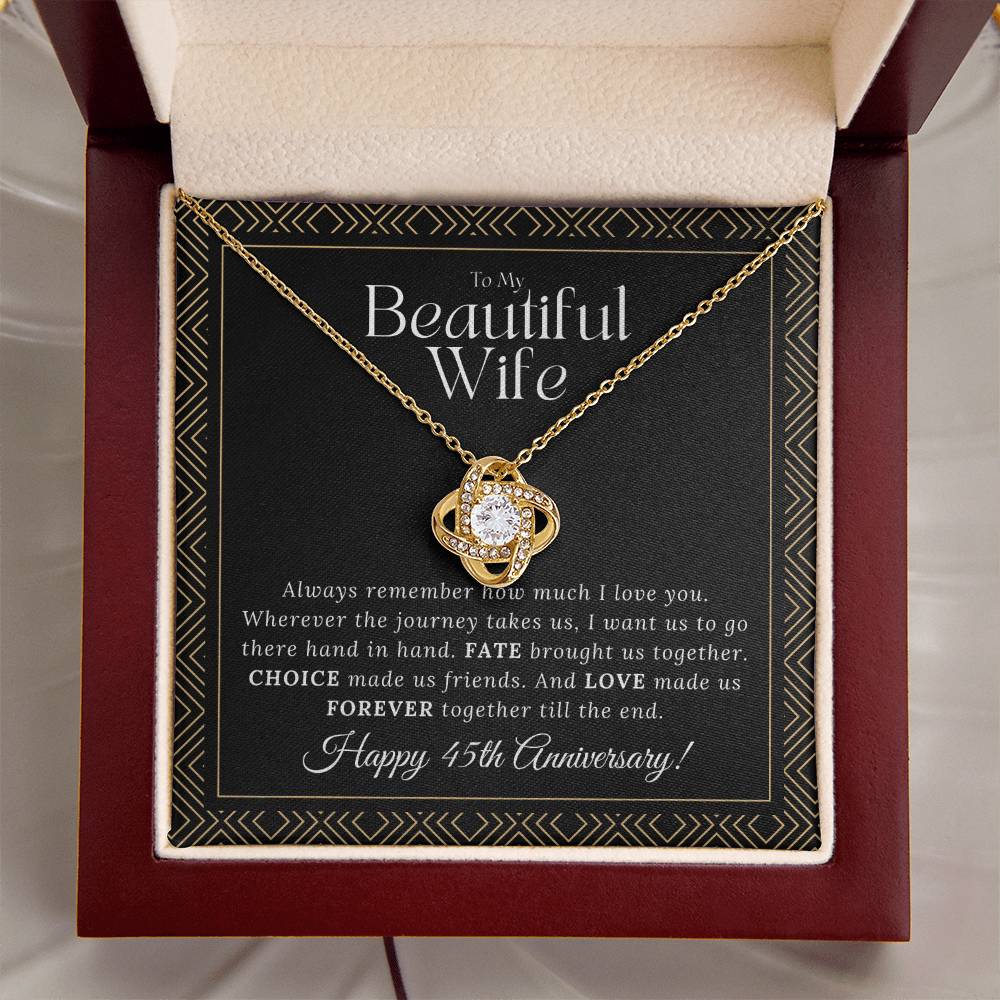 45 Year Anniversary Gift For Wife 45 Year Anniversary Gifts 45 Year Wedding Anniversary Gift Ideas 45Th Wedding Anniversary Gift F Love Knot Necklace