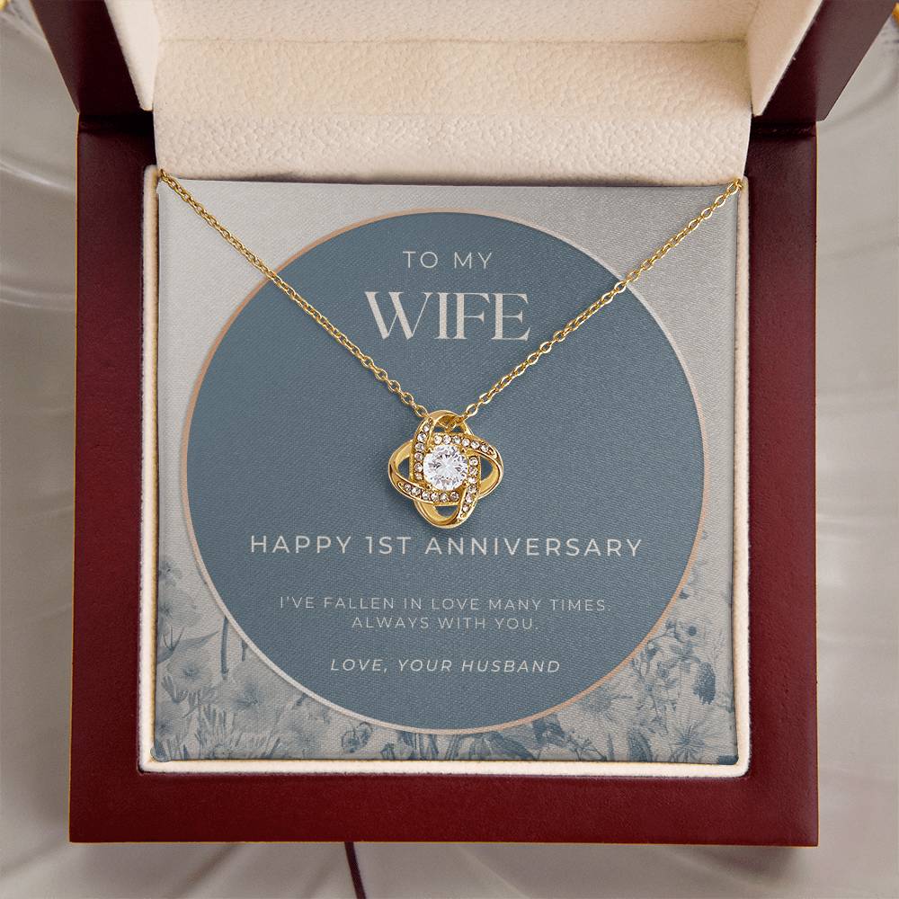 1 Year Anniversary Gift For Wife  1 Year Anniversary Gifts  1 Year Wedding Anniversary Gift Ideas  1St Wedding Anniversary Gift F(2) Love Knot Necklace
