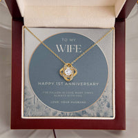 1 Year Anniversary Gift For Wife  1 Year Anniversary Gifts  1 Year Wedding Anniversary Gift Ideas  1St Wedding Anniversary Gift F(2) Love Knot Necklace