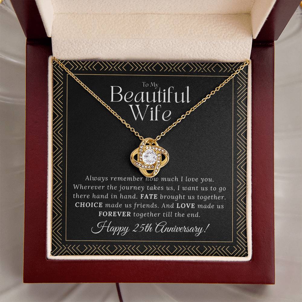 25 Year Anniversary Gift For Wife 25 Year Anniversary Gifts 25 Year Wedding Anniversary Gift Ideas 25Th Wedding Anniversary Gift F Love Knot Necklace