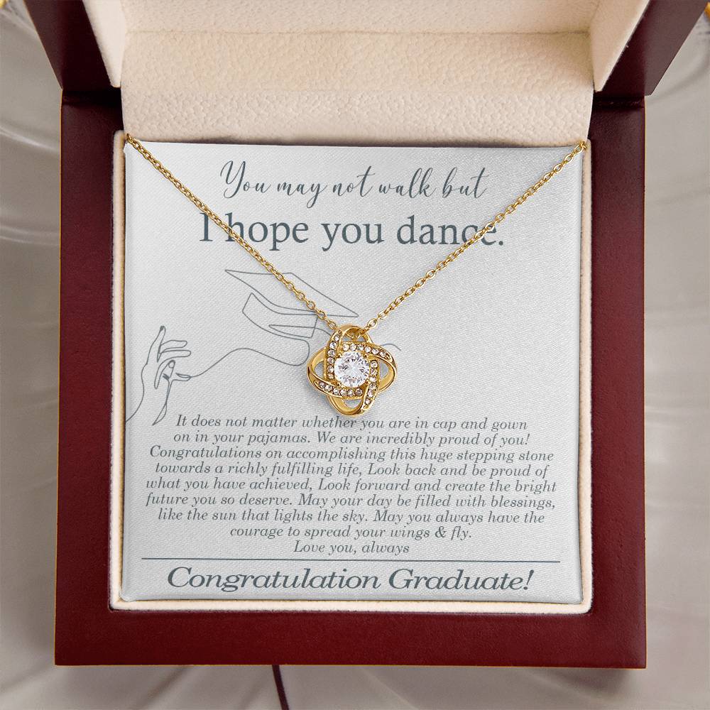 Graduation Gift For Her - I Hope You Dance Graduation Necklace Gift College Graduation Jewelry Gift Love Knot Necklace