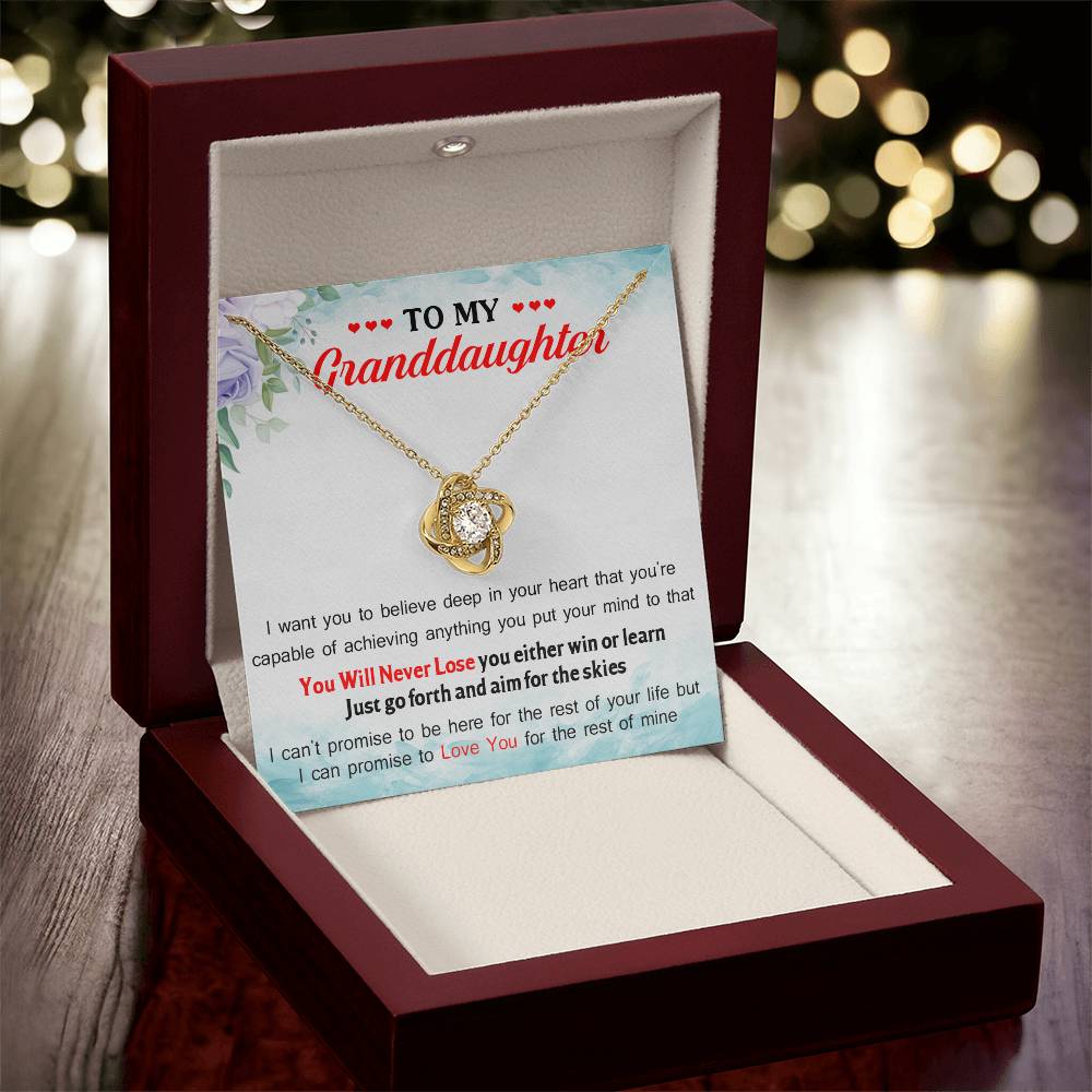 To My Granddaughter I Can Promise To Love You For The Rest Of Mine Love Knot Necklace