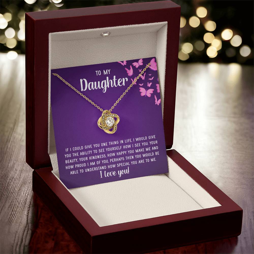 To My Daughter Necklace Gift From Mom Mothers Day Gift For Daughter From Mother Sentimental Jewelry Gifts For Daughter From Mom 8 Love Knot Necklace