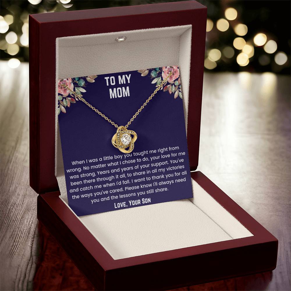 To My Mom- When I Was Little Love Knot Necklace