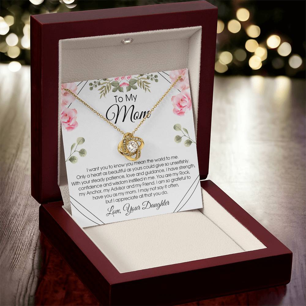 To My Mom Necklace Gift For Mom From Daughter Sentimental Gift For Mother's Day Birthday Anniversary Love Knot Necklace