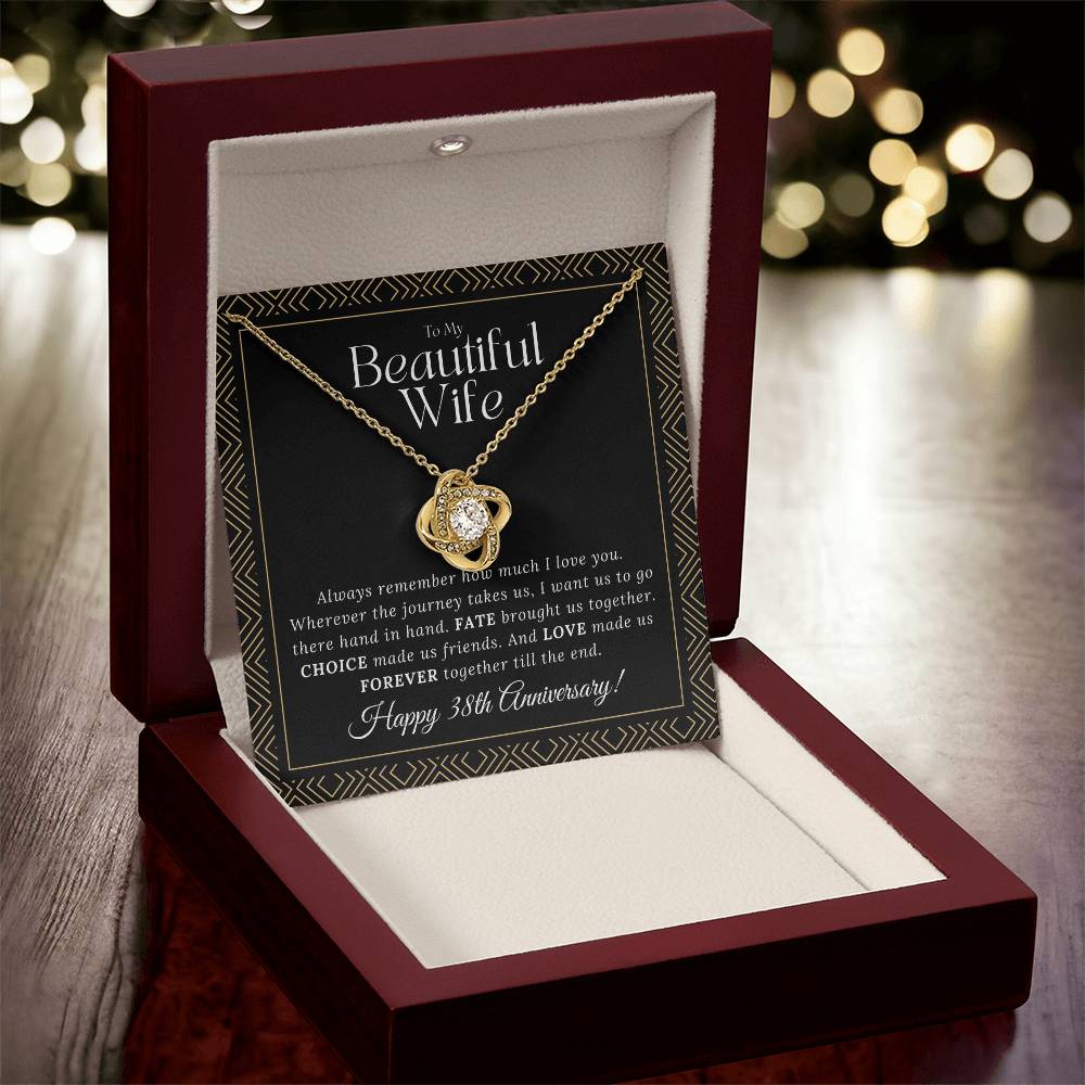 38 Year Anniversary Gift For Wife 38 Year Anniversary Gifts 38 Year Wedding Anniversary Gift Ideas 38Th Wedding Anniversary Gift F Love Knot Necklace