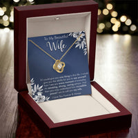 Gift For Wife I See You Everyday Navy Flower Love Knot Necklace Love Knot Necklace