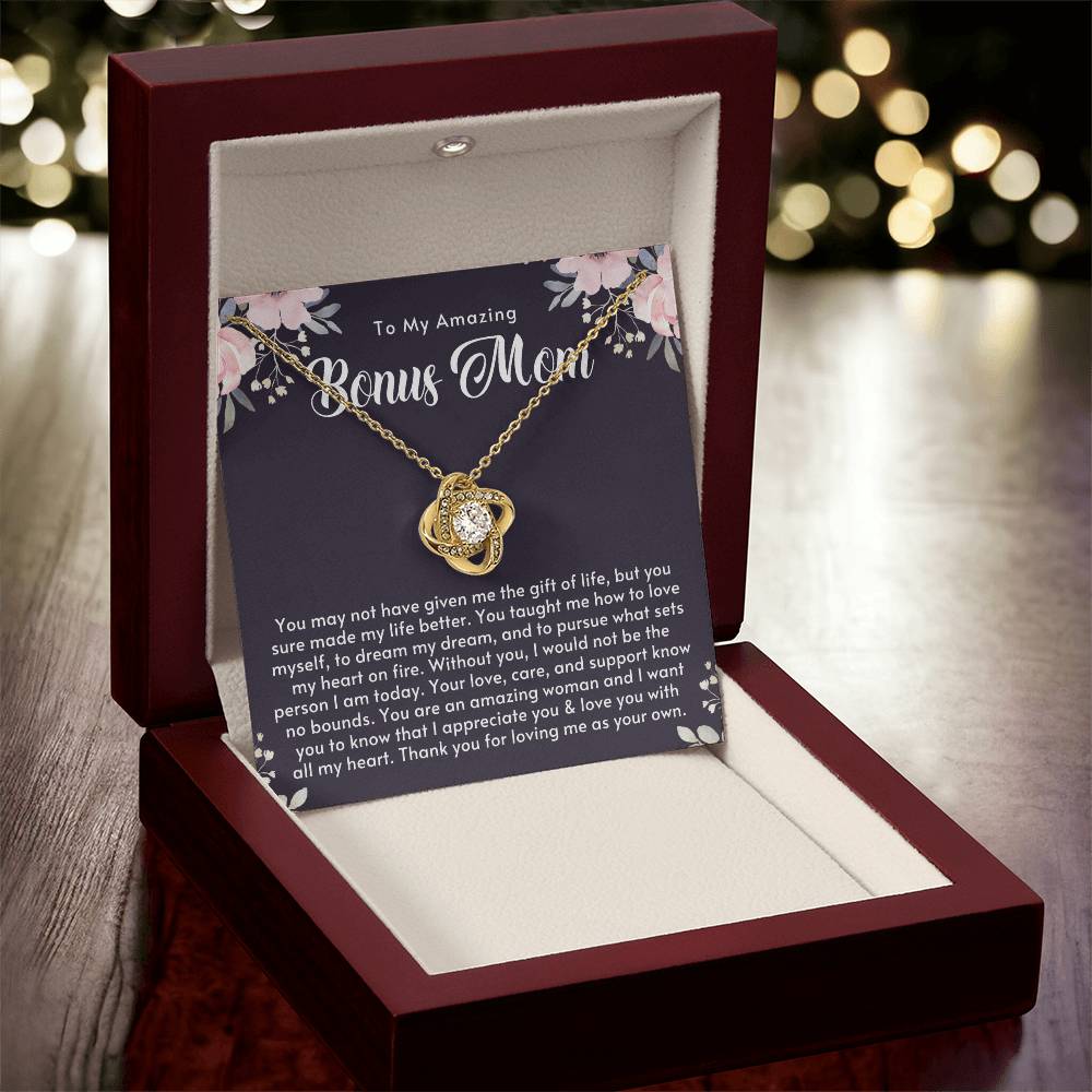 Amazing Bonus Mom Gift Mothers Day Gift For Step Mom Stepmom Birthday Gift Jewelry Gift For Bonus Mom From Stepsonstepdaughter Love Knot Necklace