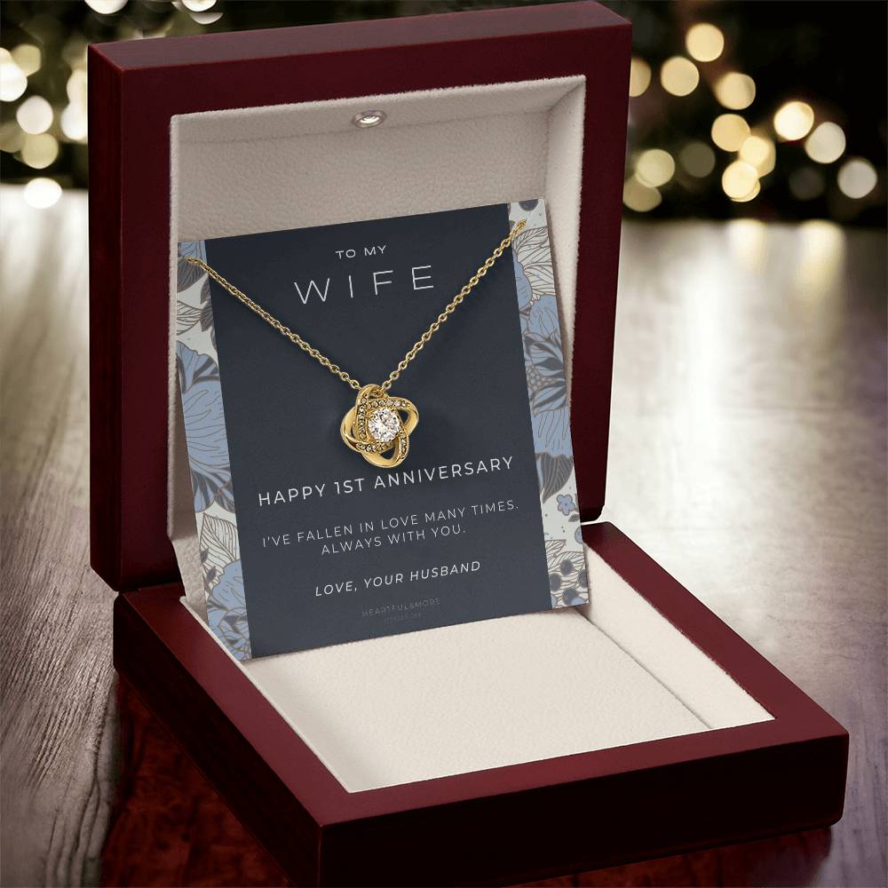 1 Year Anniversary Gift For Wife  1 Year Anniversary Gifts  1 Year Wedding Anniversary Gift Ideas  1St Wedding Anniversary Gift F(7) Love Knot Necklace