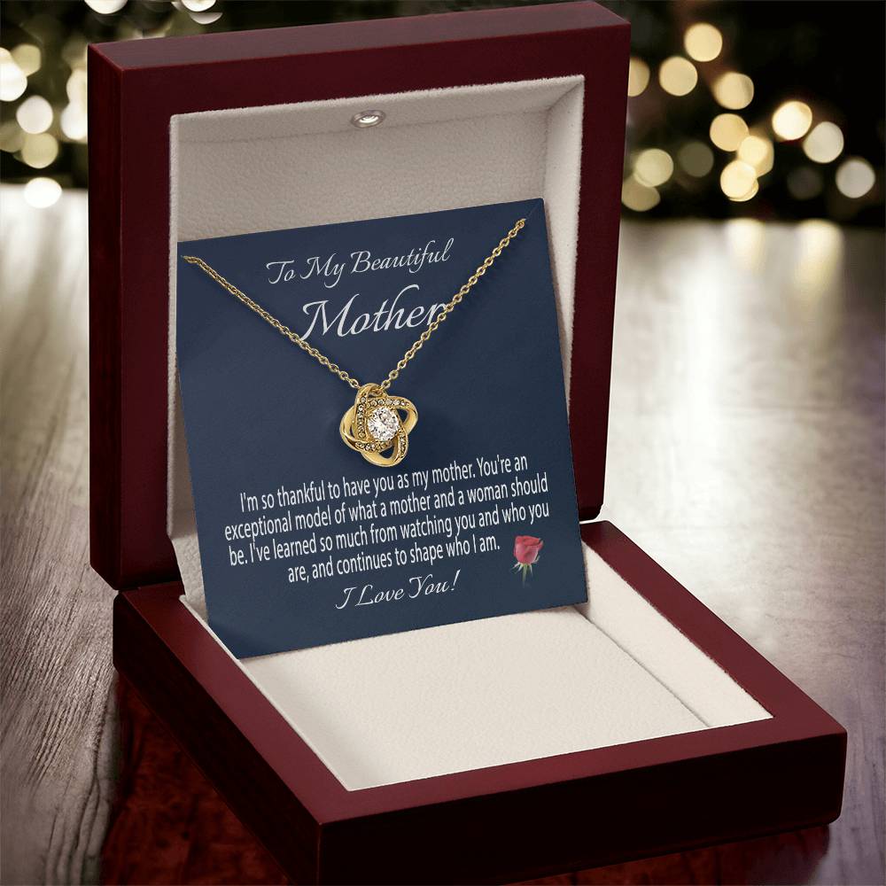 Mothers Day Gift From Daughter Mother's Day Necklace To My Beautiful Mom Necklace Mom Gift From Son Mom Necklace 1 Love Knot Necklace