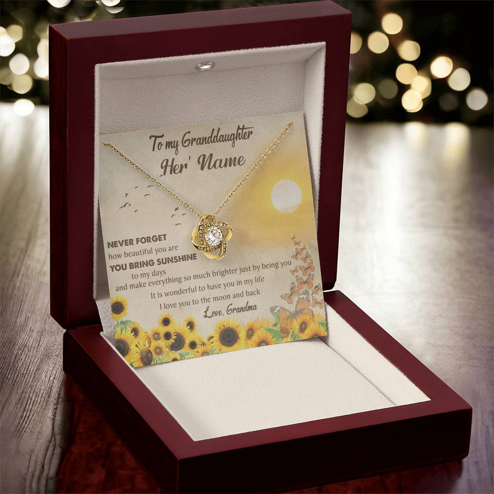 Customize Gift To My Granddaughter Granddaughter Necklace From Grandma Granddaughter Birthday Gift Love Knot Necklace