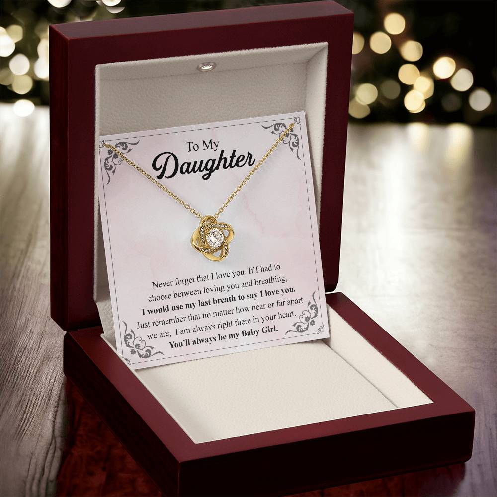 To My Daughter Necklace Gift From Mom Mothers Day Gift For Daughter From Mother Sentimental Jewelry Gifts For Daughter From Mom 3 Love Knot Necklace