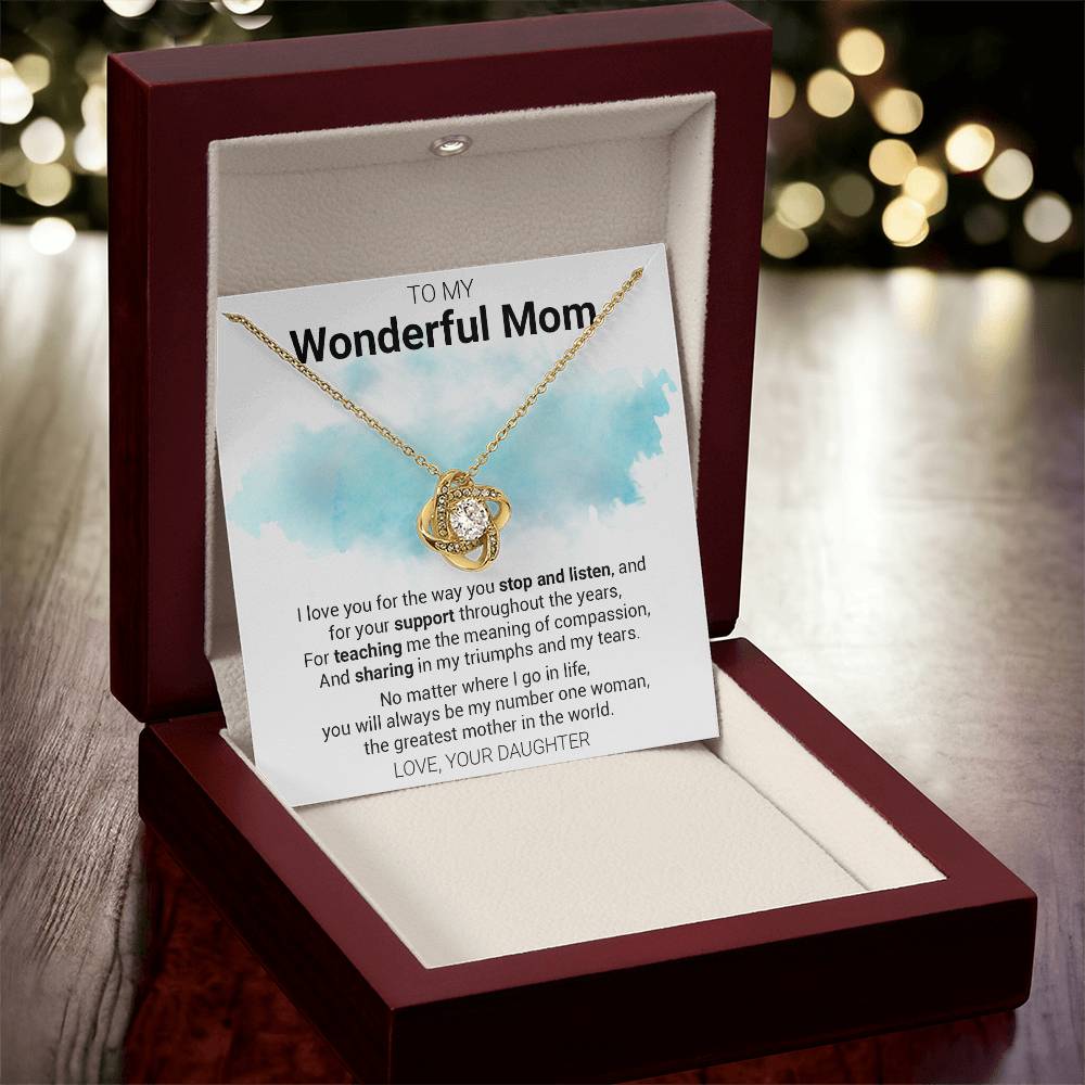 Gift For Mom - The Greatest M Love Knot Necklace
