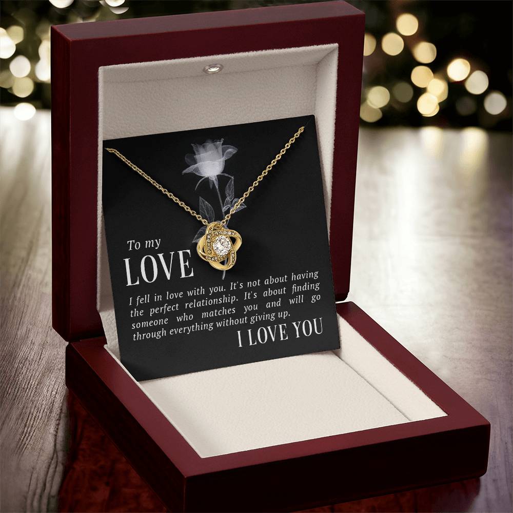 To My Love Necklace Gift To Wife Gift To Girlfriend Gift To Lover Anniversary Gift To Wife Birthday Gift To Wife Birthday Gift T Love Knot Necklace