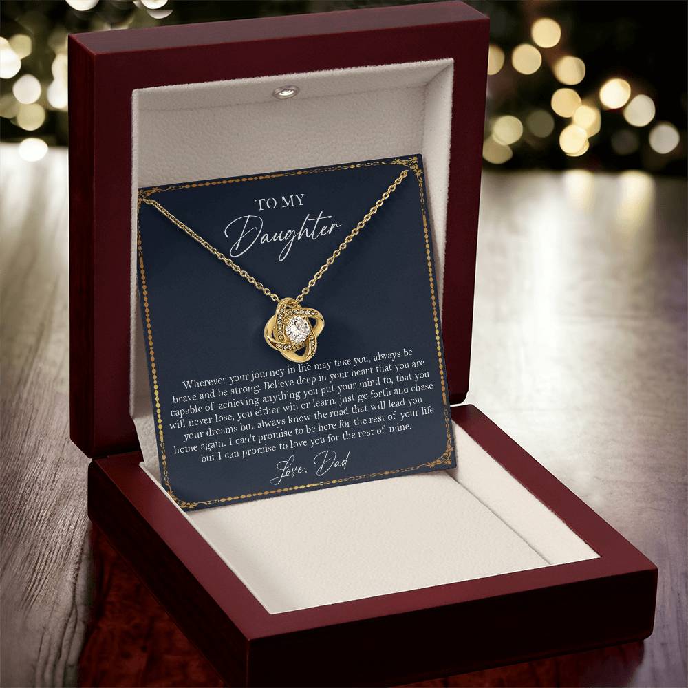To My Daughter Gift From Dad Gift For Daughter Birthday Daughter Graduation Sentimental Gift F Love Knot Necklace