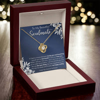 Gift For Your Soulmate - Last Breath Habit Navy Flower Love Knot Necklace Love Knot Necklace
