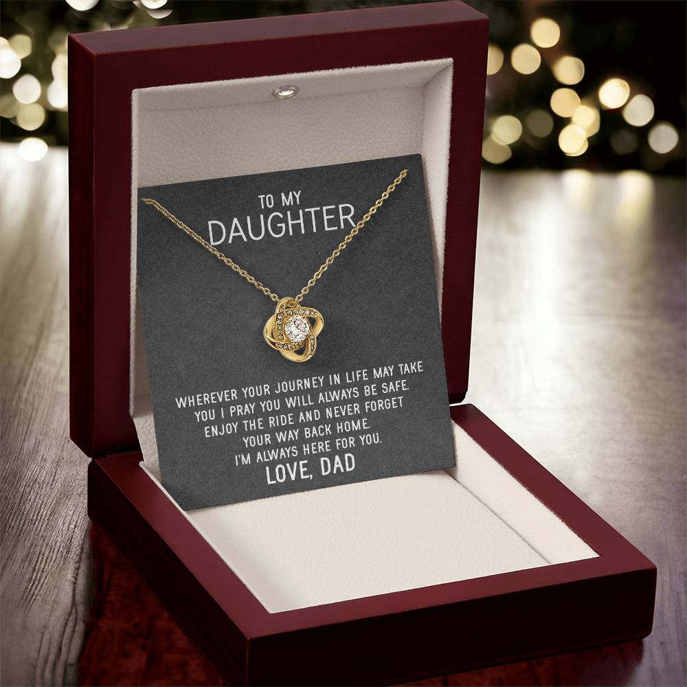 To My Daughter Necklace Gift From Dad Mothers Day Gift For Daughter From Father Sentimental Jewelry Gifts For Dad To Da Love Knot Necklace