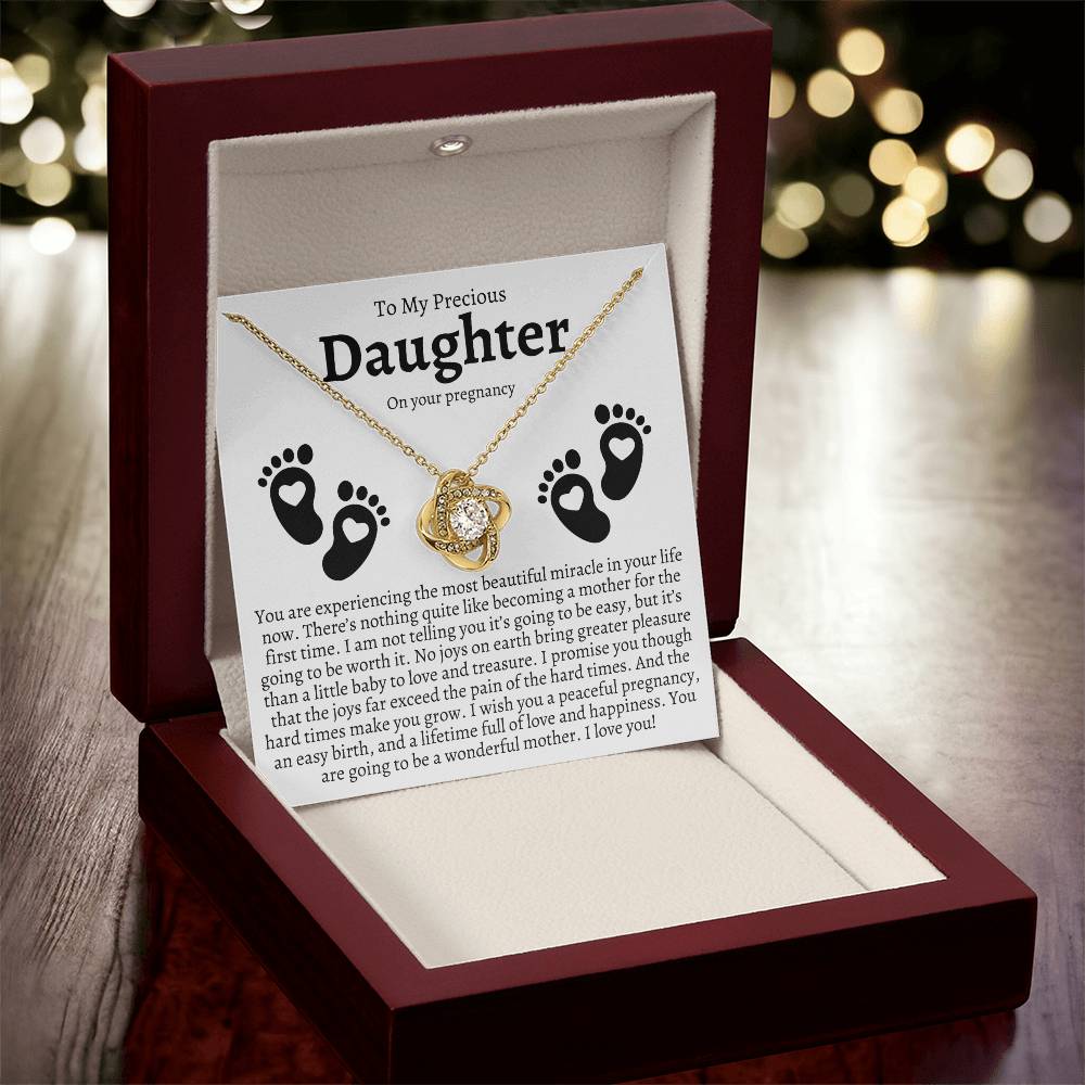 Pregnancy Gift For Daughter Baby Shower Gift Mom To Be Gift Expecting Mom Gift Pregnant Daughter Gift Fr Love Knot Necklace