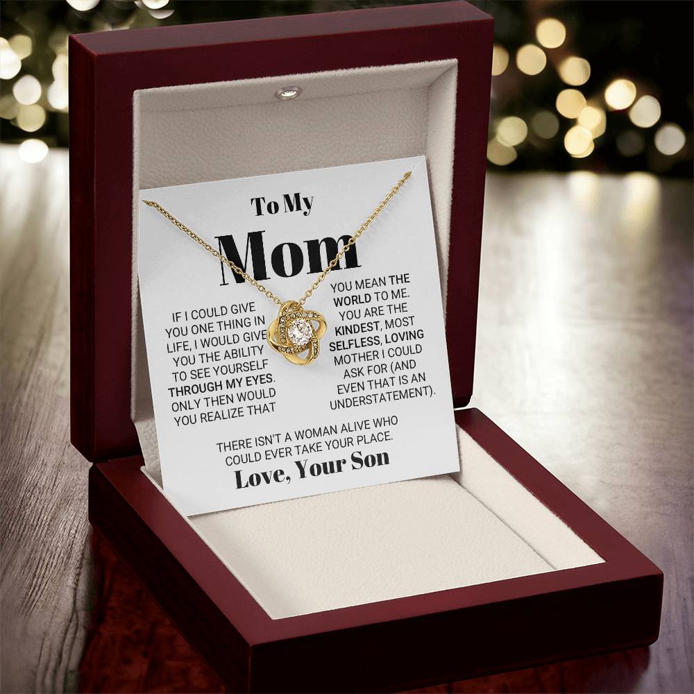 Irreplaceable Mom Mother's Day Necklace Love Knot Necklace