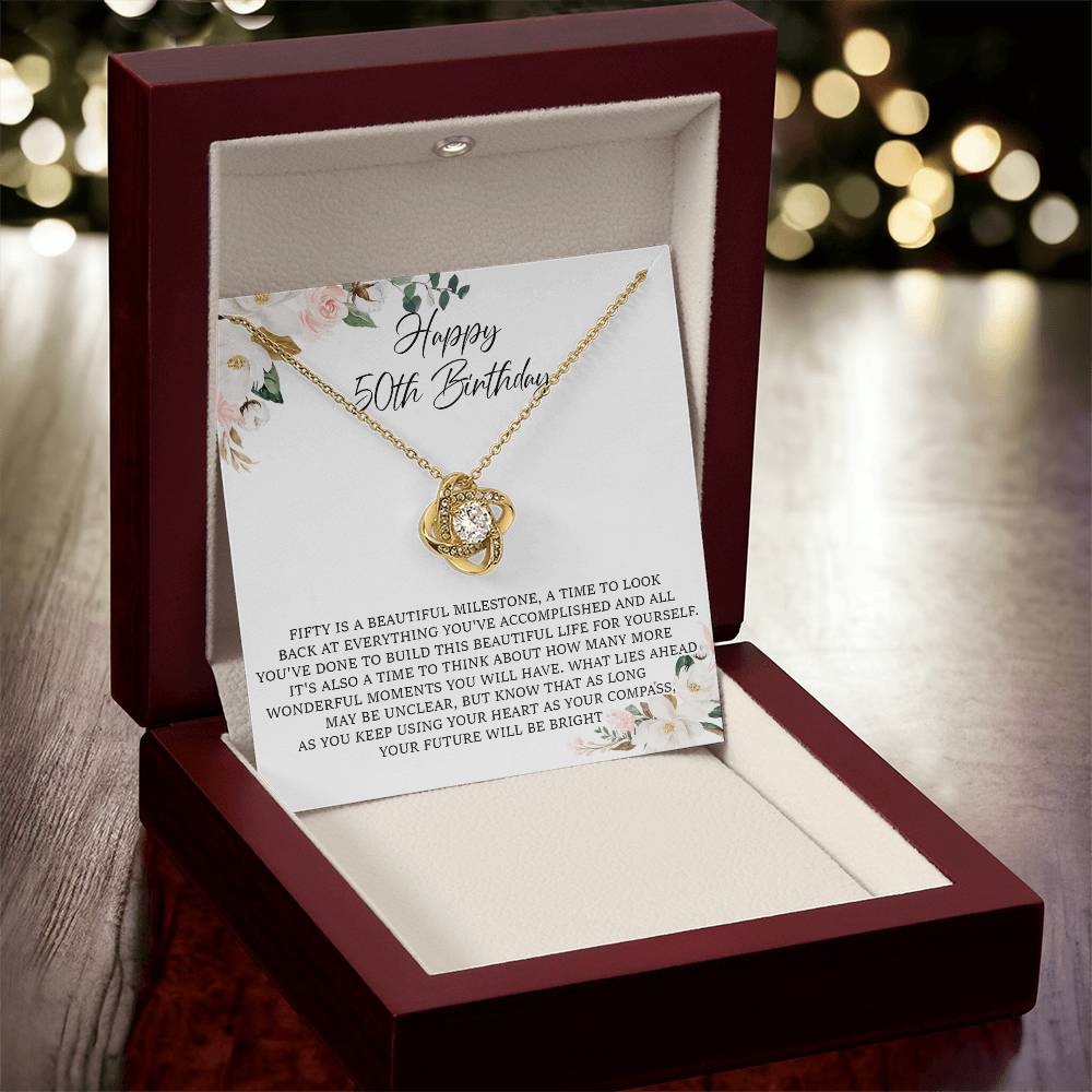 50Th Birthday Gift For Her 50Th Birthday Gift For Woman Sentimental Gift Love Knot Necklace