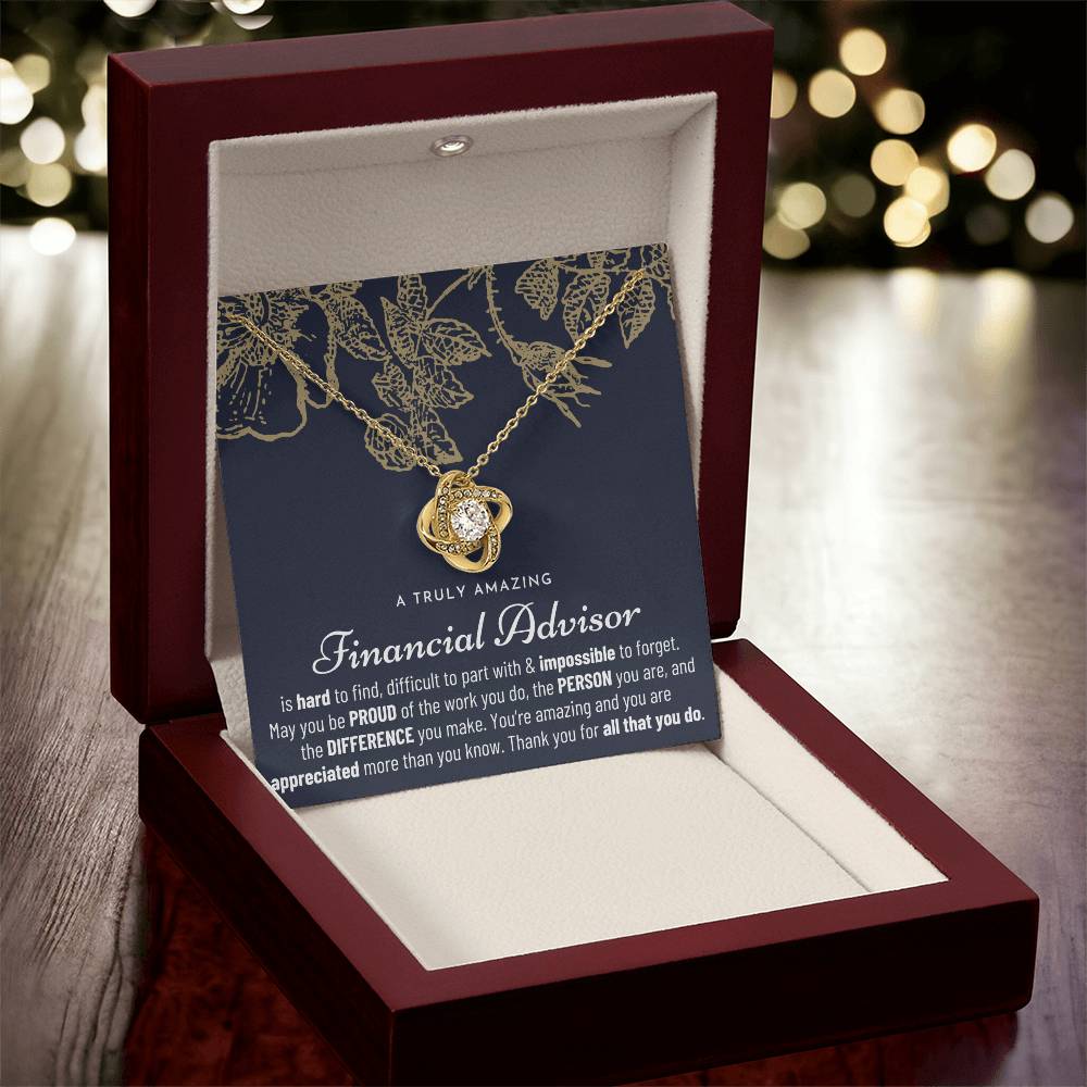Gift For Financial Advisor Financial Advisor Gift Financial Advisor Appreciation Gift Love Knot Necklace