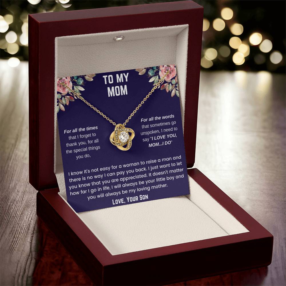 To My Mom - For All The Times Love Knot Necklace