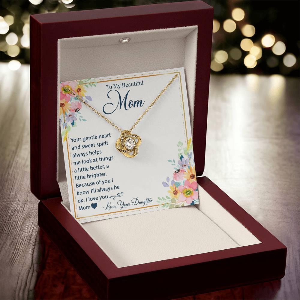 Mother's Day Happy Birthday Or Just T Say Mom I Love You Love Knot Necklace