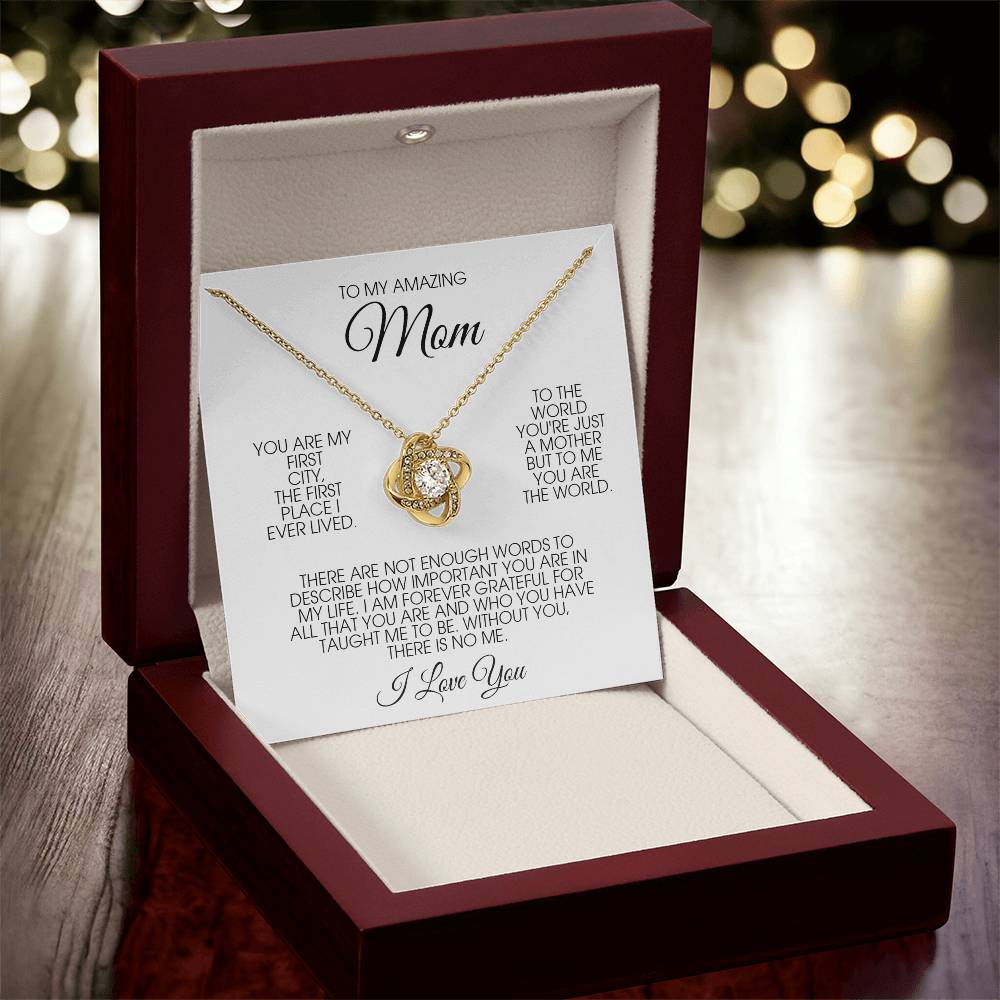To My Amazing Mom Necklace Gift For Mom From Daughter Son Mother's Day Gift Mom Birthday Thank You Mom Jewelry Gift Love Knot Necklace