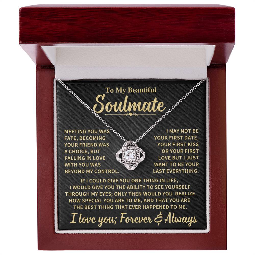 Beautiful Soulmate Gift, Meeting You Was Fate, Knot Necklace Love Knot Necklace