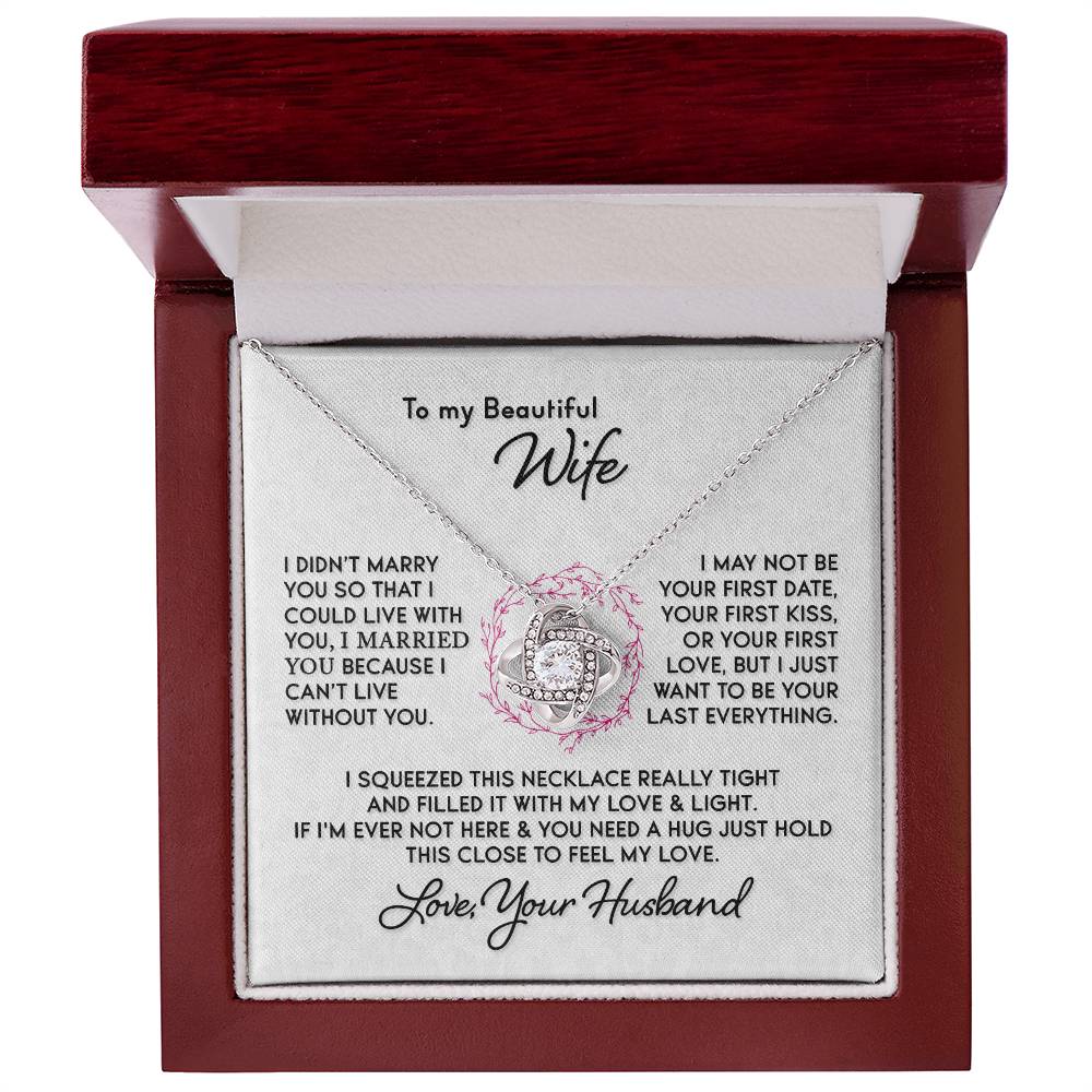 Beautiful Gift For Wife I Can't Live Without You Knot Necklace Love Knot Necklace