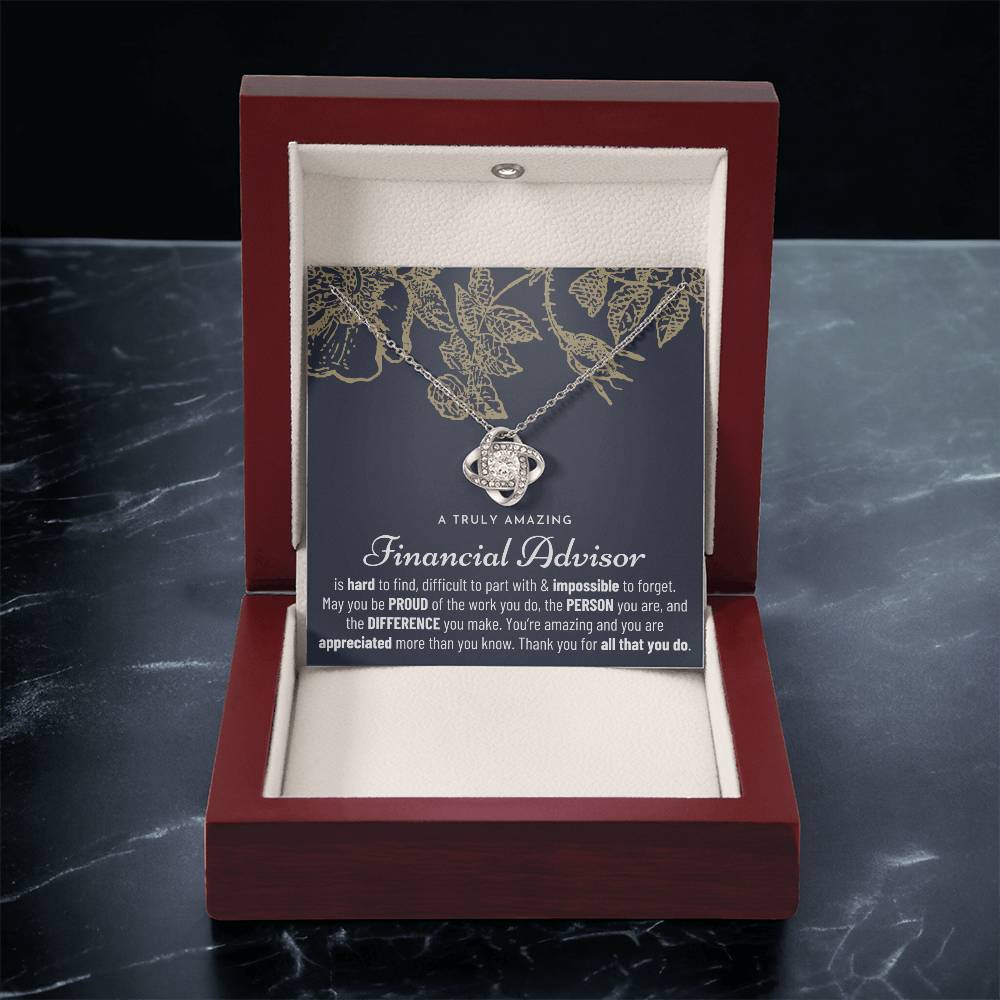 Gift For Financial Advisor Financial Advisor Gift Financial Advisor Appreciation Gift Love Knot Necklace